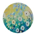 thumbnail image 2 of JEUXUS Outdoor Fitted Round Tablecloth White Flower with Painted Textured Modern Colorful Contemporary Botanical Pictures White, 2 of 7