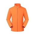 thumbnail image 4 of TRUNZI Water‑Resistant Jackets for Men Zip Up Long Sleeves Stand Collar Lightweight Elastic Cuff Windbreaker Casual Outerwear with Zipper Pockets,Orange,Size L, 4 of 9