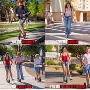 Folding Commuter Kick Scooter for Adults and Teens – Adjustable Handlebar – Big 200mm Wheels – Lightweight Durable Frame – Madd Gear Red Kruzer 200