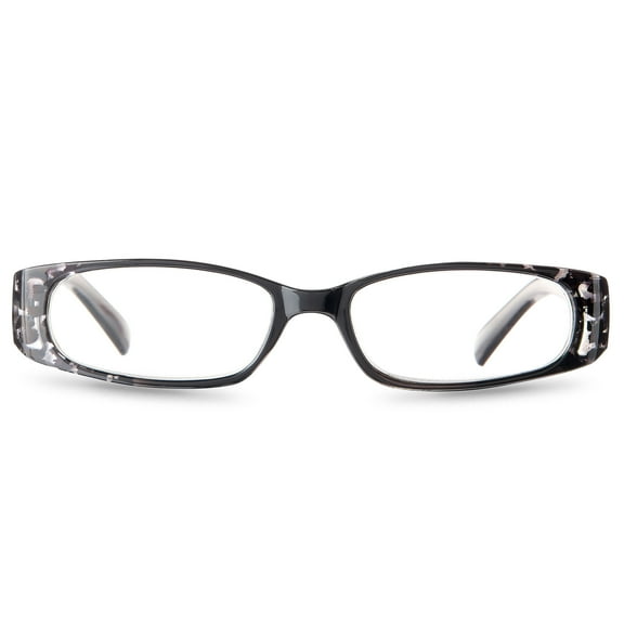 Equate Women's Poppy 3.00 Rectangle Reading Glasses - Snow Leopard with Flower Case