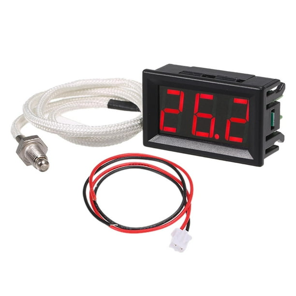 Termómetro digital de 12 V, termopar, termómetro digital industrial, fácil de usar. Rojo