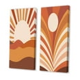 thumbnail image 3 of Designart "Midcentury Terracotta Sun Retro Landscape II" Modern Midcentury Wall Art Set Of 2 - Mid-Century Brown Gallery Wall Set For Home Decor, 3 of 6
