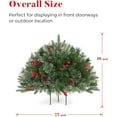 thumbnail image 3 of OasisCraft Outdoor Christmas Tree Frosted Urn Filler, Pre-lit Artificial Xmas Tree with Cones & Red Berries, 18 Inch Small Christmas Tree with 50 Warm Lights, 3 of 9