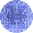 thumbnail image 1 of Ahgly Company Machine Washable Indoor Round Oriental Blue Traditional Area Rugs, 3' Round, 1 of 4