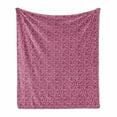 thumbnail image 1 of Geometric Soft Flannel Fleece Throw Blanket, Monotone Irregular Rectangle Pattern with Squares, Cozy Plush for Indoor and Outdoor Use, 70" x 90", Dark Magenta Pink, by Ambesonne, 1 of 5