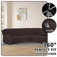 thumbnail image 5 of Large Reclining Sectional Couch Covers, 7 Pieces 5 Seater Recliner Cover Anti Slip Corner Sofa Furniture Protector for 5 Cushion Sofa Slipcovers, Dark Brown, 5 of 13