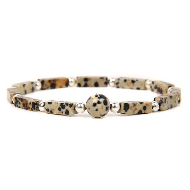 Pulsera de cuentas Mujer Hombre Brazaletes de piedra de amatista natural Pulsera de tubo cuadrado