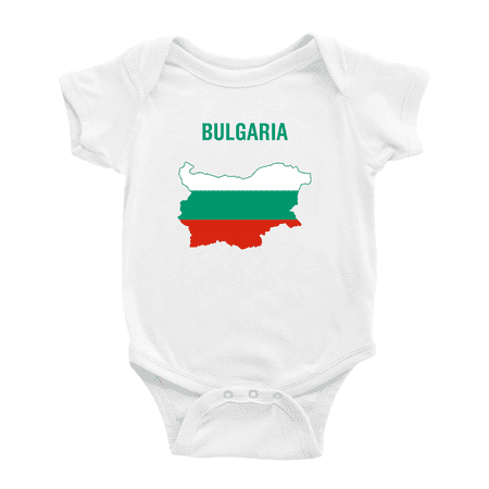 

Bulgaria Map Flag Baby Rompers Bodysuit (White 6-12 Months)