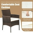 thumbnail image 6 of Gymax Patio 2PCS Rattan Arm Dining Chair Cushioned Sofa Furniture Brown, 6 of 10