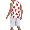 thumbnail image 2 of Honeii Hand Drawn Strawberry print basktball shirt for men and women, Unisex basketball jersey for Theme party-4X-Large, 2 of 6