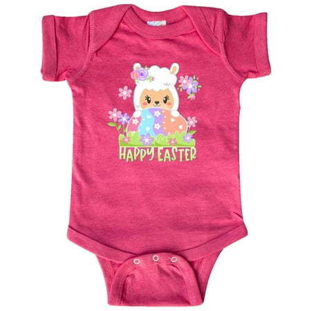 

Inktastic Happy Easter Llama with Spring Flowers and Egg Gift Baby Boy or Baby Girl Bodysuit