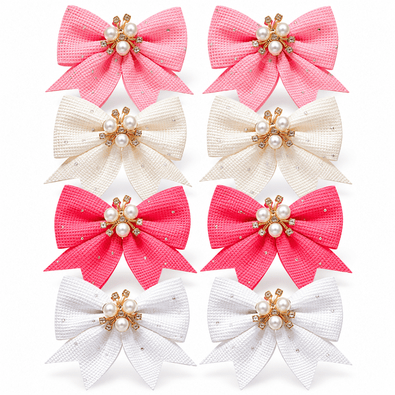 8 Pack Assorted Flower Bow Hair Clips for Girls and Women