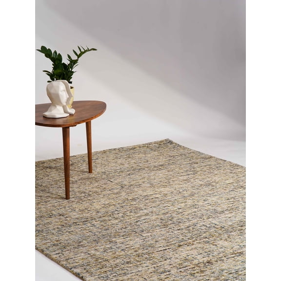 Rugsotic Carpets Hand Tufted Wool Eco-Friendly 5'x8' Area Rugs Rectangle Light Green Plain Solid High Pile Thick Handmade Anti Skid Indoor Rug for Living Room, Bedroom KWC111