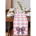 thumbnail image 4 of Checkered Bow Table Runner 72 Inches, Butterfly Tie Pink Black Leopard Print Bed Runner Dresser Scarves Tabletop for Indoor Outdoor Parties/Ceremony/Banquet, 13" x 72", 4 of 8