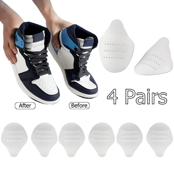 OQRKI 4 Pairs Shoe Crease Protector, Shoe Toe Protectors, Crease Protectors for Sneakers, Anti-Wrinkle Shoes Crease Protector Shoes Care Tools for Men'S Us Size 7-12