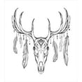thumbnail image 3 of Antlers Duvet Cover Set, Illustration of a Deer Skull Bone and Feathers Boho Pattern Tribal, Decorative 3 Piece Bedding Set with 2 Pillow Shams, Queen Size, Charcoal Grey White, by Ambesonne, 3 of 3