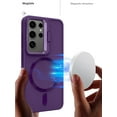 thumbnail image 3 of Folding Lens Stand Matte Magnetic Phone Case For Samsung Galaxy S24 Ultra S23 Plus Shockproof Wireless Charging Protection Cover Navy Blue For S23 Ultra, 3 of 6