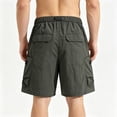 thumbnail image 4 of Ceisia Mens Belted Multi Pocket Cargo Shorts Drawstring Waist Tactical Shorts for Men Outdoor Army Green XXL Gifts for Father, 4 of 9