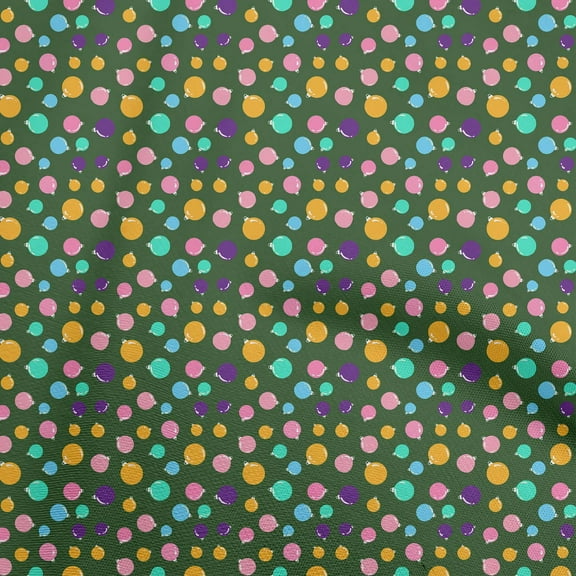 oneOone Polyester Spandex Green Fabric Christmas Sewing Material Print Fabric By The Yard 56 Inch Wide