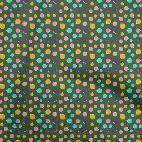 oneOone Polyester Spandex Green Fabric Christmas Sewing Material Print Fabric By The Yard 56 Inch Wide