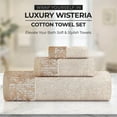 thumbnail image 4 of Superior Wisteria Floral Cotton 8 Piece Assorted Towel Set, Ivory, 4 of 8