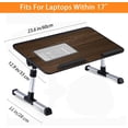 thumbnail image 2 of Grand Bureau de Lit pour Ordinateur Portable, Table de Lit Réglable avec Ventilateur de Refroidissement USB, Hauteur et Angle Réglables pour le Travail, Marron (23.6 Po X 12.9 Po), 2 of 7