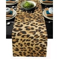 thumbnail image 1 of Cotton Linen Dining Table Runner Leopard Print Wildlife Safari Decorations Big Cat Theme Non-Slip Heat Resistant Table Runners for Family Dinner Kitchen Table,16x72 Inch, 1 of 7