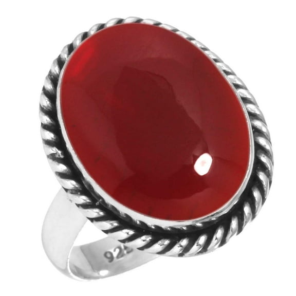925 Sterling Silver Women Jewelry Garnet Quartz Ring