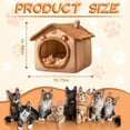 thumbnail image 2 of TELOLY Cat Tents for Indoor Cats,House Cat Houses for Outdoor Cats,15.75"*13.78"*14.96" Wear-Resistant Cat Tent Outdoor,Brown,M, 2 of 7