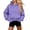 Purple, variant on hoksml Women's Oversized Drop Shoulder Cropped Hoodie, Long Sleeve Kangaroo Pocket Casual Sweatshirt