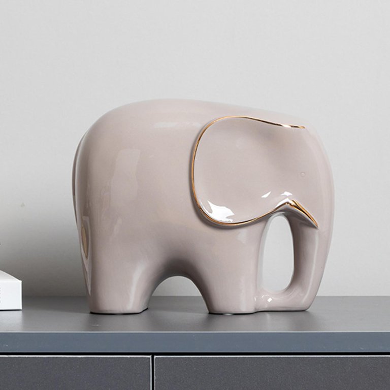 Nordic Style Ceramic Elephant Statue,Animal Ornament Figurine