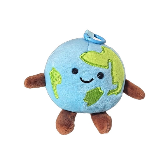Plush Toy, Super Cute Planet Earth Stuffed Doll, 1 Piece with Clip on, Soft Cute Stuffed Planet Plush for Kids Children Room Decor, Bag Accessory Cuddly Educational Plush Gift for Astronomy Lovers