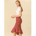 thumbnail image 4 of Unique Bargains Jupe Midi Trapèze à Volants à Imprimé Floral Léopard pour Femme, 4 of 6