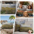 thumbnail image 5 of Spring Floral Outdoor Waterproof Pillow Covers, Botanical Farmhouse Modern Oil Painting Decorative Square Throw Pillowcase Sofa Cushion Sham for Patio/Couch/Chair, 26"x26" 2 Pack, 5 of 8