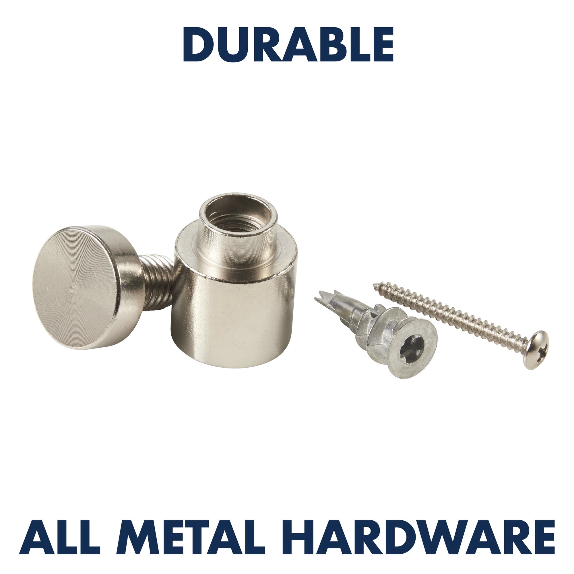 Quartet Glass Board Mounting Hardware Polished Silver Set of 6 Standoffs -