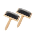 thumbnail image 1 of 2 Pcs Wool Carders 6.1inchx4.8inch Hand Carders For Wool Craft Wool Felt Mixing Tool Pet Slicker Brush, 1 of 5