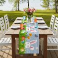 thumbnail image 4 of Table Runners 70 Inches Long Dress Scarves, Easter Bunny Farmhouse Coffee/Dining/Kitchen Table Decor, Holiday Table Runner, Spring Easter Eggs Floral Blue Woodn 13x70 Inch, 4 of 9
