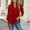Red, variant on ClodeEU Women's Collared 3/4 Sleeve V Neck Button Down Blouse,Casual Loose Fit Office Shirt Top Black,Women's Plus L