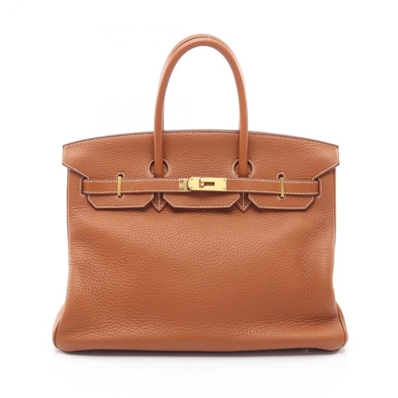 Pre-Owned Hermes Hermès Birkin 35 handbag in Taurillon Clemence leather, brown, for... (Good)