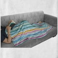 thumbnail image 6 of Pinstripe Soft Flannel Fleece Throw Blanket, Aquatic Colors Vertical Lines Torn Paper Effect Stripes on a Plain Background, Cozy Plush for Indoor and Outdoor Use, 60" x 80", Multicolor, by Ambesonne, 6 of 6