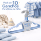 thumbnail image 1 of Gancho Para ropa de Bebé y Niños 10 Piezas ,Unisex, Color Azul, Segos Segos Gancho para ropa, 1 of 5