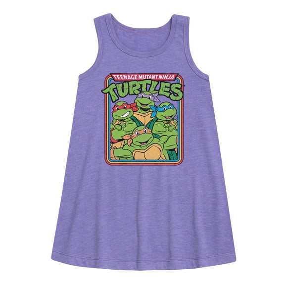 Teenage Mutant Ninja Turtles  - Retro Group - Toddler & Youth Girls A-line Dress