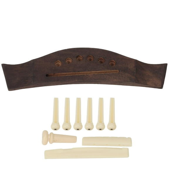 Acoustic Guitar Bridge Parts Replacement Accessories Rosewood Saddle Nut Pins Endpin Set