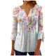 thumbnail image 2 of Ichuanyi liquidación de mujeres trompeta casual para mujeres 3/4 manga impresa abotonada corsé de corsé túnica blusas plisadas blusas ICHUANYI WER202308210552, 2 of 5