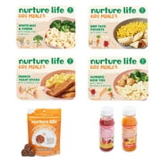 Nurture Life Toddler & Kid Food Sampler: 4 Kids Meals (including Mac & Cheese with Hidden Cauli), 2 Smoothies & a Snack, Organic Focus