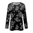 thumbnail image 5 of BDPORKAS Petite Tops for Women Long Sleeve Cotton Shirts for Women Round Neck Long Sleeve Tops for Women Floral Blouses Tunic Tops for Women, 5 of 5