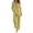 Yellow, variant on 2 Piece Linen Set for Women Short Sleeve V Neck Tunic Tops and Straight Leg Long Pants with Pockets Lightweight Loose Summer Travel Matching Outfits Beige,M