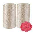 Summer Art Yarn Cord 2pcs Nylon Crochet Yarn Cord Thin Ice Cotton