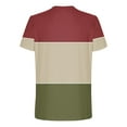 thumbnail image 4 of VBTAPA Mens Fashion T-shirts Color Block Print Short Sleeve Round Neck Tees Slim Fit Casual Athletic Tee Tops Wine XXL, 4 of 6