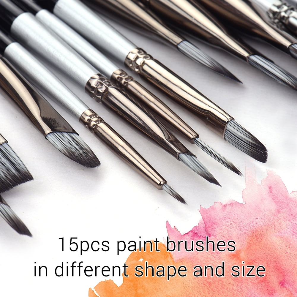Carevas 9 PCS Fan Paint Brush Set Soft Nylon Hair Paintbrush for Watercolor  Oil Acrylic Gouache Painting Art Drawing Brushes Supplies